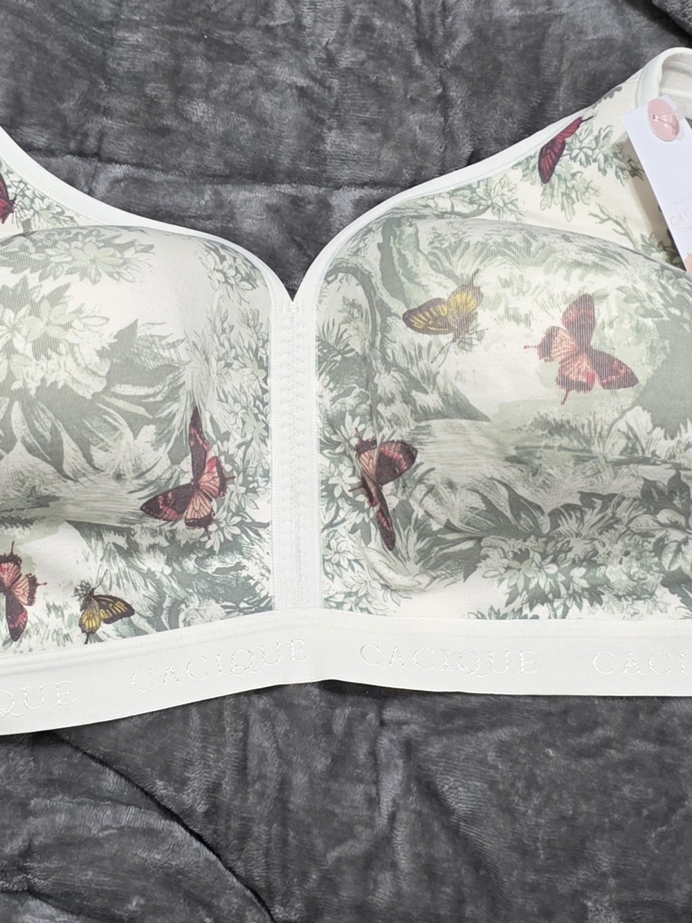 Cacique Lane Bryant 44H Wireless Bra NWT Floral Butterfly